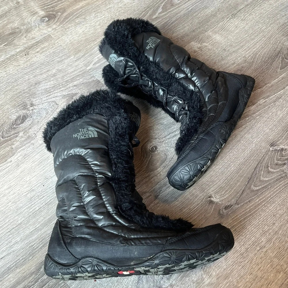 The North Face Nuptse Boots Black Puffer Goose Down Women 8.5 UK 6.5‎ EU 39.5